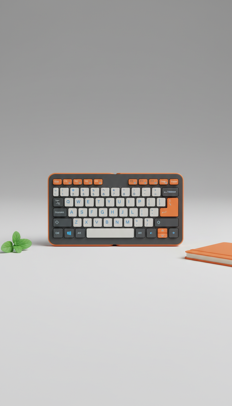 Foldable Bluetooth keyboard pop orange